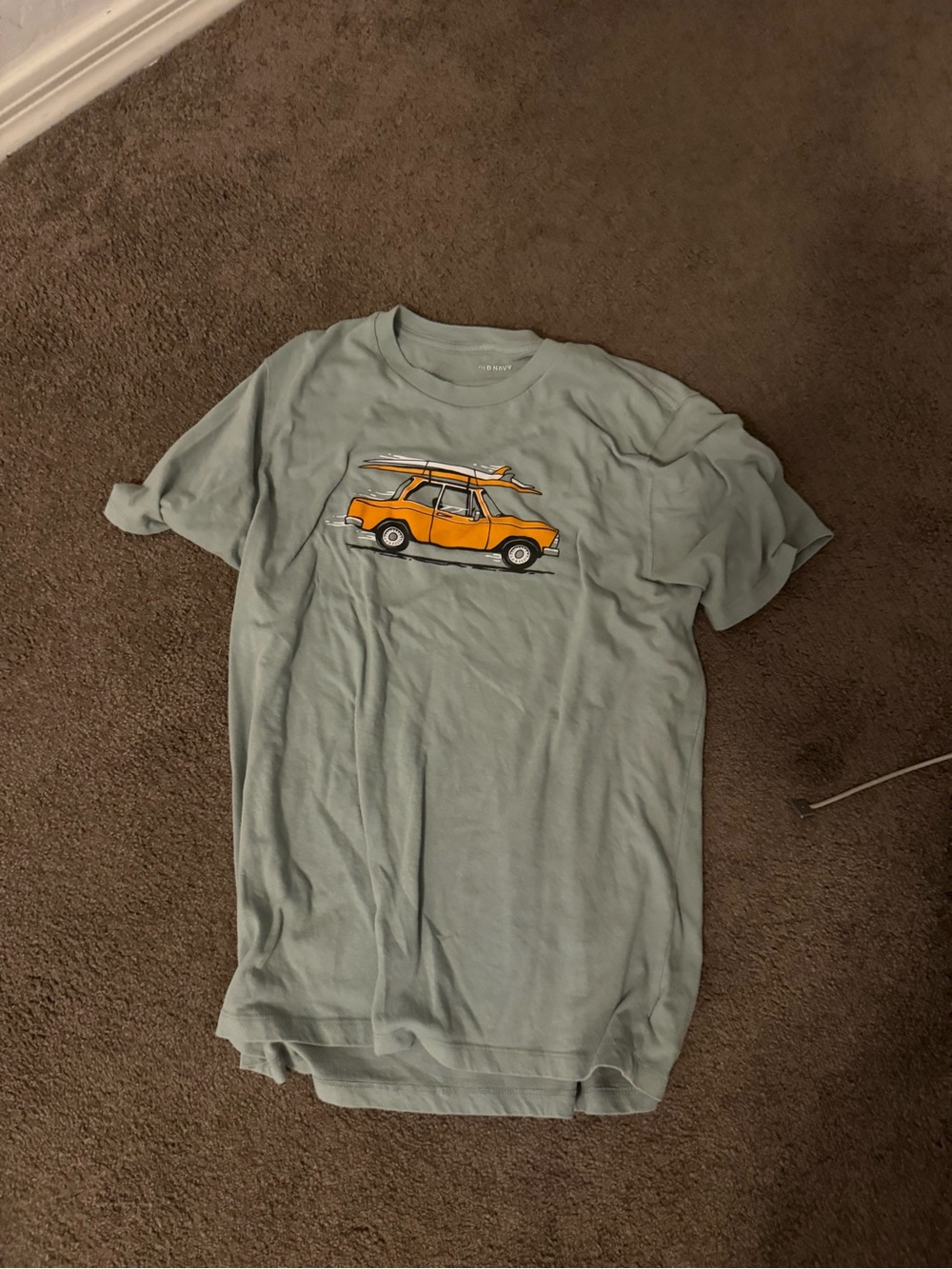 Classic Surf Car Graphic Tee - Sage Green